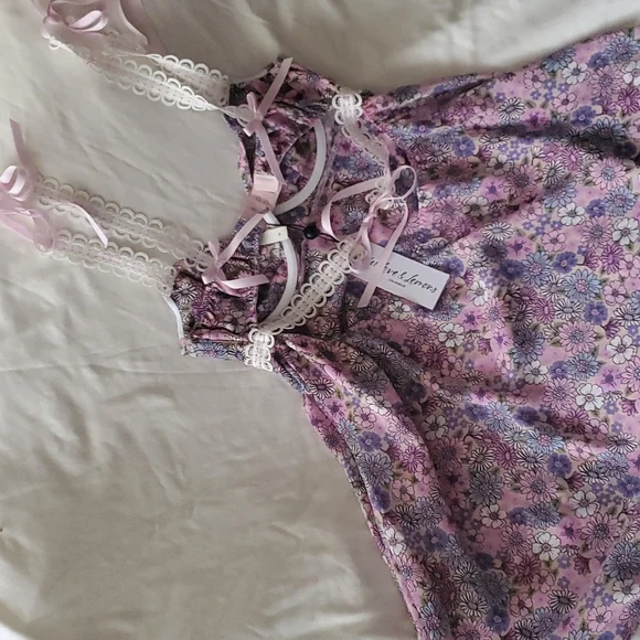 NWT For Love and Lemons Purple Floral Willow Slip Dress